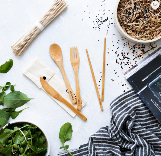 Bamboo Cutlery Set with Chopsticks by Ever Eco