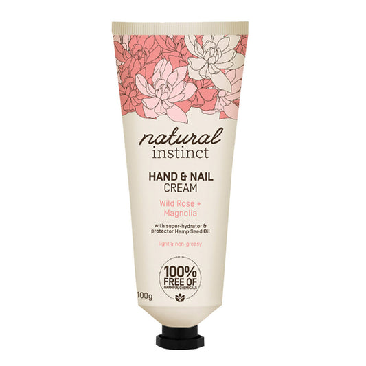 Natural Instinct Hand & Nail Cream Wild Rose + Magnolia 100g